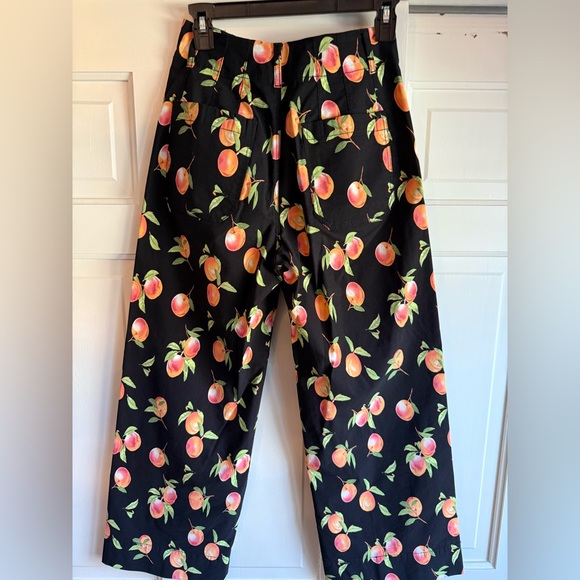 Anthropologie Maeve Black/ peaches Women's Pants size 25 - Picture 3 of 8